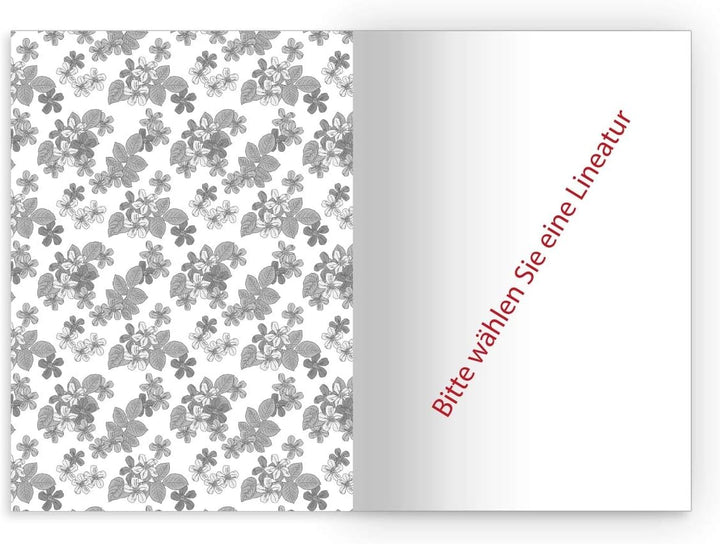 Kartenkaufrausch 16 Elegante Vintage DIN A4 Schulhefte, Rechenhefte mit klassischen Retro Streublume