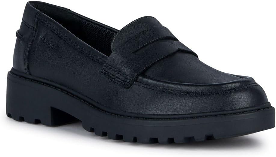 Geox Mädchen J Casey Girl C Moccasin 34 EU Schwarz, 34 EU Schwarz