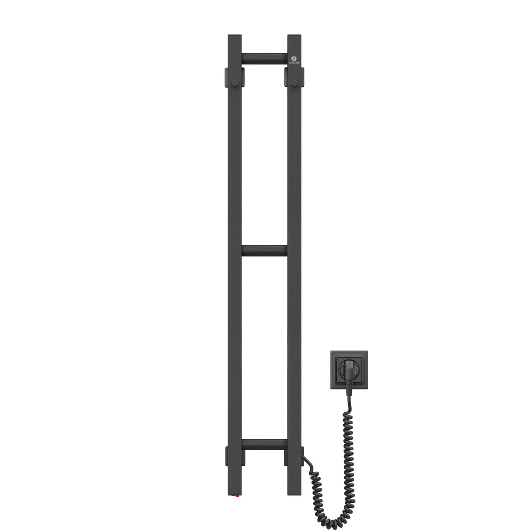 NAVIN Elektrischer Handtuchtrockner Silouette Quadro 160x1000 - Schwarz aus robustem Kohlenstoffstah