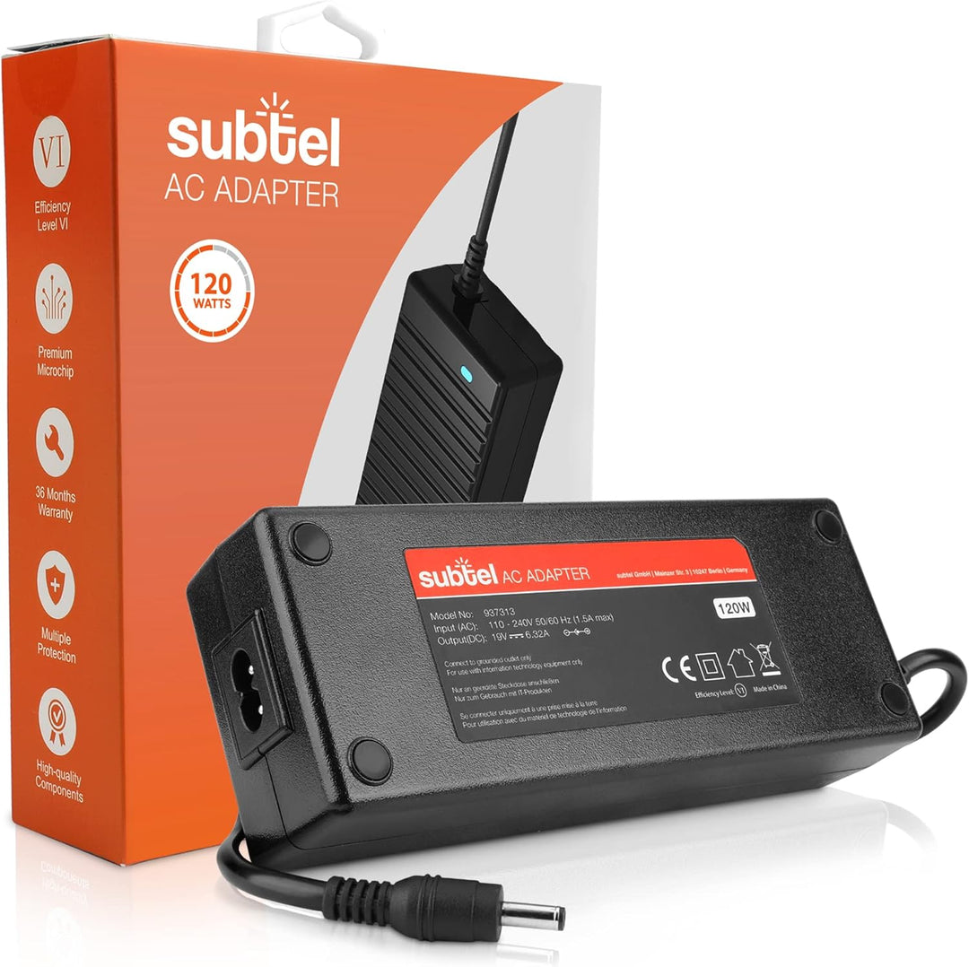 subtel® 120W 90W 65W Laptop Ladekabel für Dell Inspiron 14,15,17,XPS/HP Omen,Envy,Chromebook/Asus GL