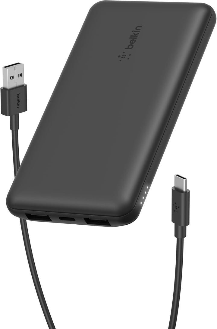 Belkin Powerbank 10000mah, tragbares USB-C-Ladegerät mit 1 USB-C- & 2 USB-A-Anschlüssen, Akkupack zu