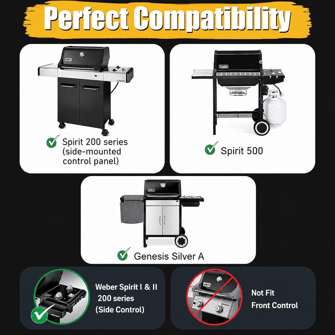GFTIME 38 X 28.6CM Grillrost Gusseisen 7522 für Weber Spirit Classic E210 E220 S210 S220 (mit seitli