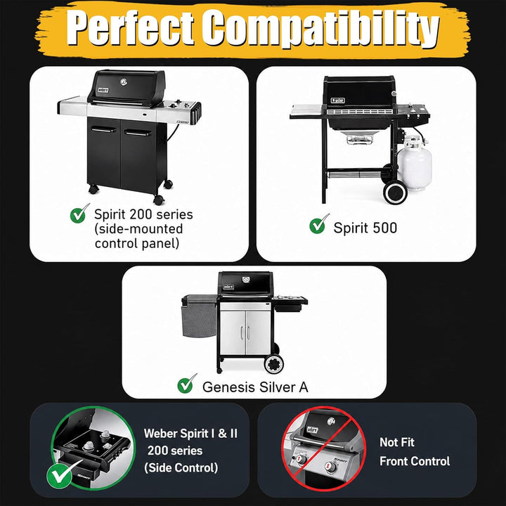 GFTIME 38 X 28.6CM Grillrost Gusseisen 7522 für Weber Spirit Classic E210 E220 S210 S220 (mit seitli