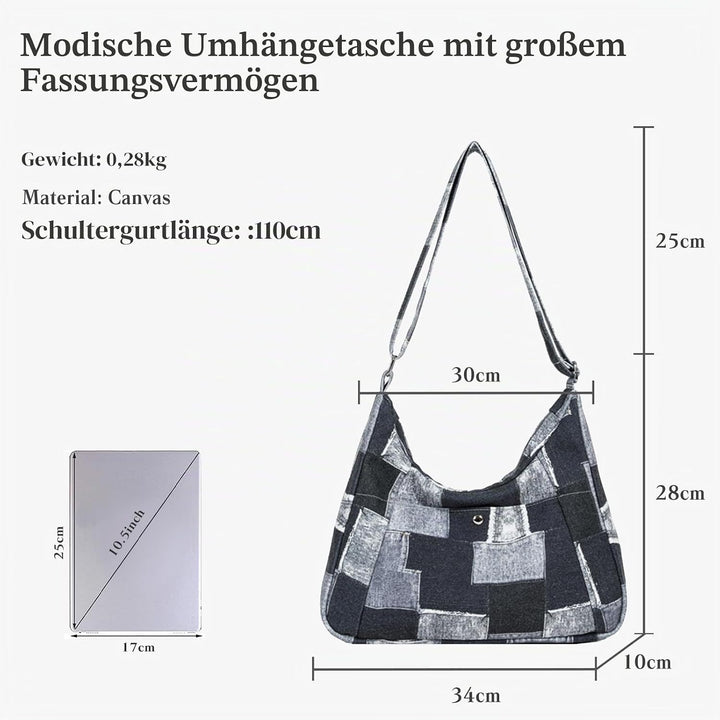 CORIOS Damen Canvas Umhängetasche Retro Schultertasche Grosse Handtasche Casual Tragetasche Multifun