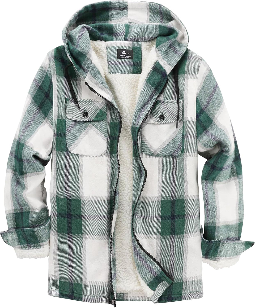 SwissWell Herren Hemdjacke Verdicken Kariertes mit Zipper Flanelljacke Plüschfutter Freizeit Gefütte
