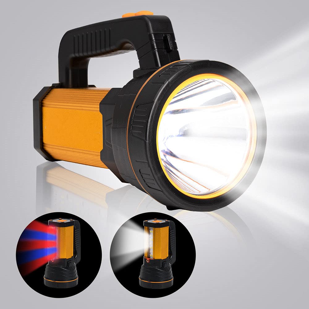 MAYTHANK Extrem helle Taschenlampe Led Aufladbar 10000 Lumen Akku Handscheinwerfer Handlampe Gross S