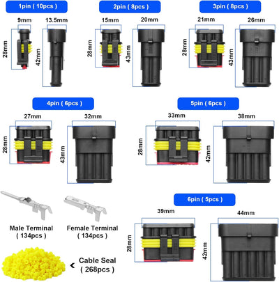 Faankiton 622Stk Auto Wasserdichter Steckverbinder, Kabel Schnellverbinder Stecker, Wasserdicht Schn