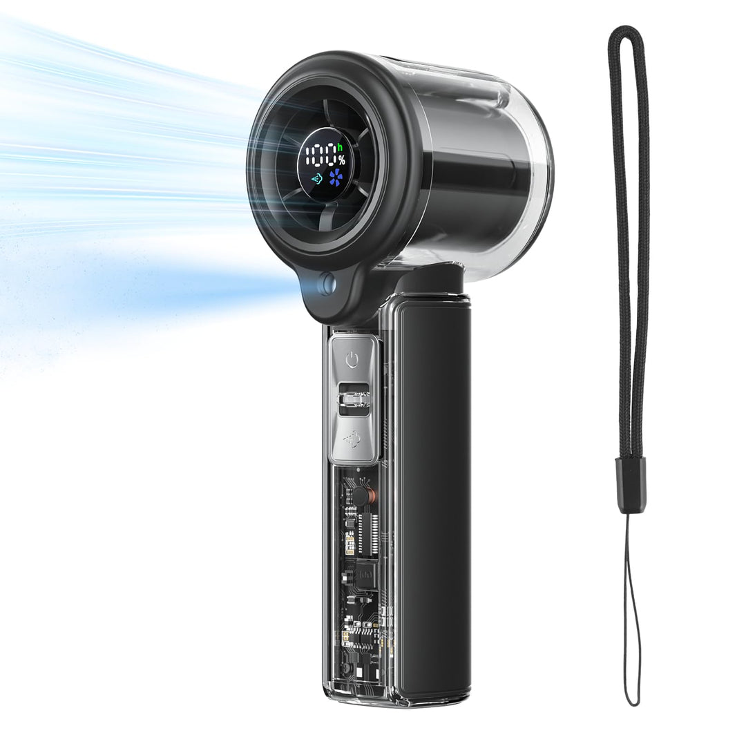 COKUNST Handventilator mit Wasser, 3000mAh USB akku aufladbar tragbarer | Mini Turbo Ventilator mit