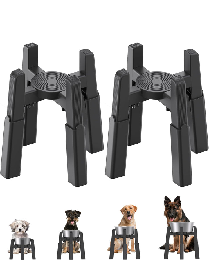 JUNSPOW 2PCS Hundenapfständer mit 4 einstellbaren Höhen, erhöhter Hundenapf für grosse Hunde, Stabil