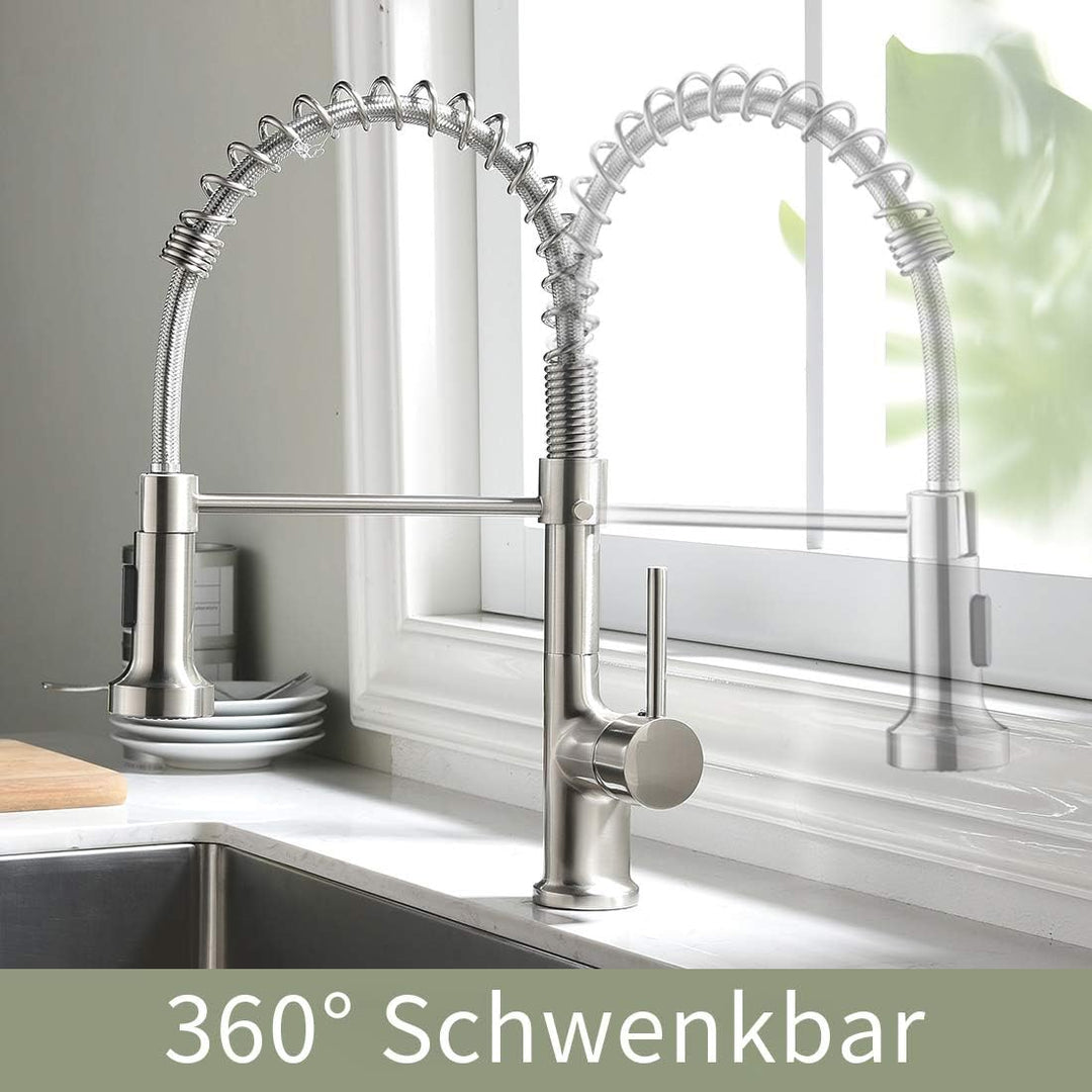 AIMADI Wasserhahn Küche Ausziehbar,Küchenarmatur 360° Drehbar,Einhebelmischer mit 2-Wege Sprühfunkti