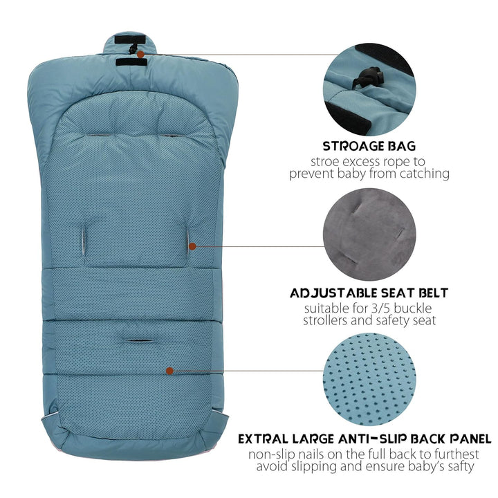 Fusssack Babyschale für Kinderwagen Buggy Universal Winter Baby Hellblau 102X54CM, Hellblau 102X54CM