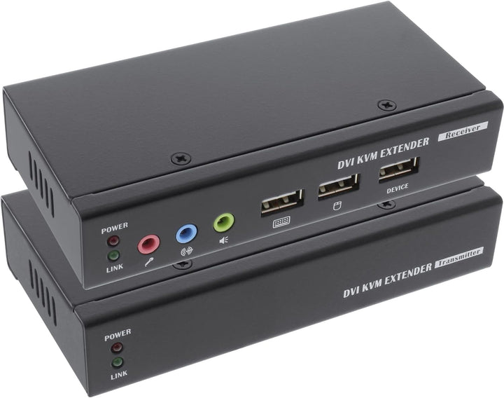 InLine 61640 DVI USB KVM Extender, Verlängerung über UTP, mit Audio, bis 50m