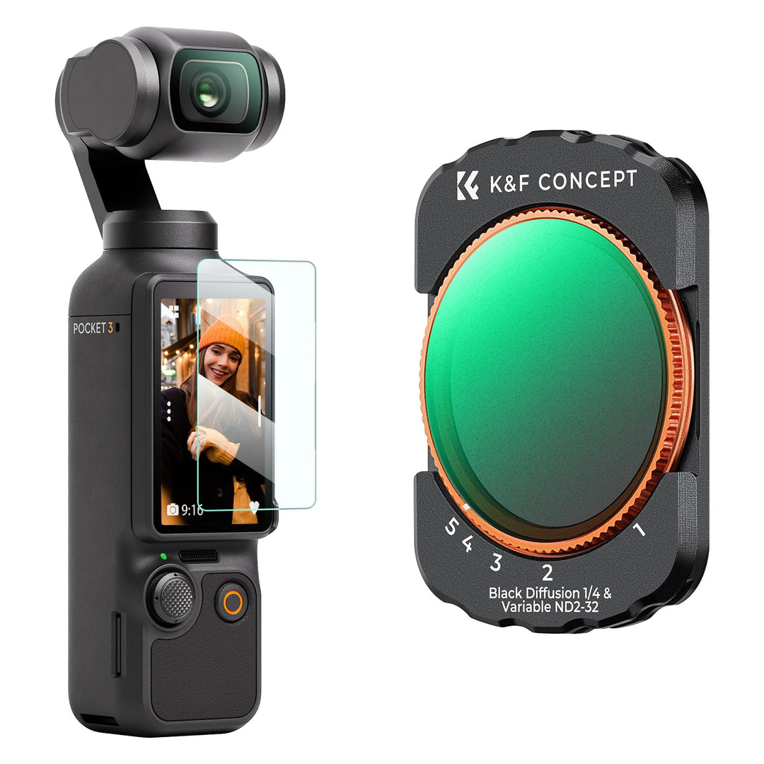 K&F Concept OSMO Pocket 3 Magnetischer ND2-ND32&Black Mist 1/4 Filter Kompatibel mit DJI OSMO Pocket
