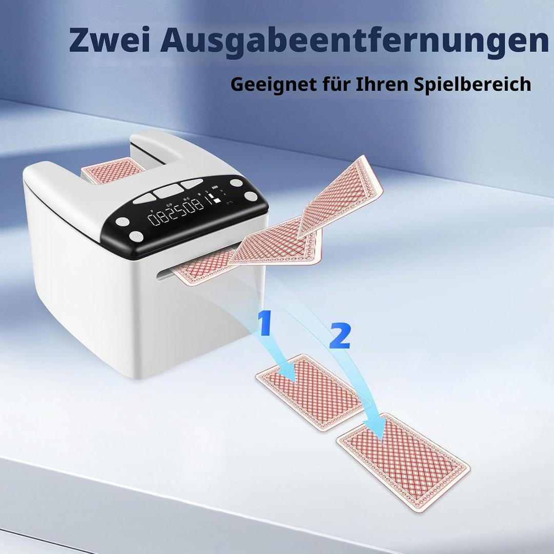 Elektrischer Automatischer Kartengeber mit 360° Drehfunktion, 4000mAh Akku, bis 8 Spieler betrugssic