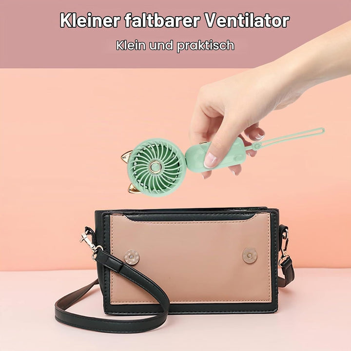 Gukasxi Tragbarer Handventilator Faltbarer Mini USB Ventilator mit Wiederaufladbarem Akku Klein 3-Ga