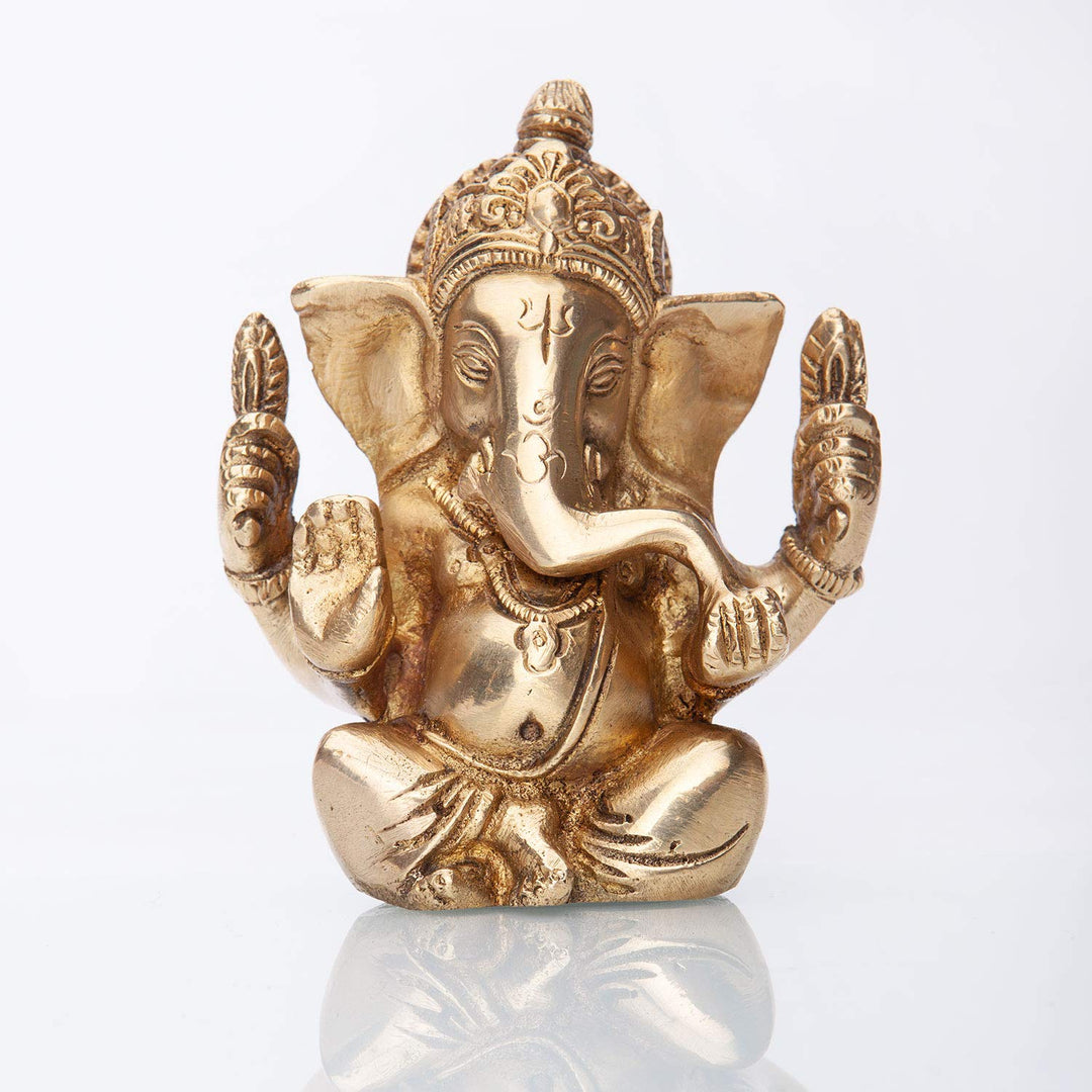 Bodhi Ganesha Statue, Messing ca. 12 cm, 12 cm