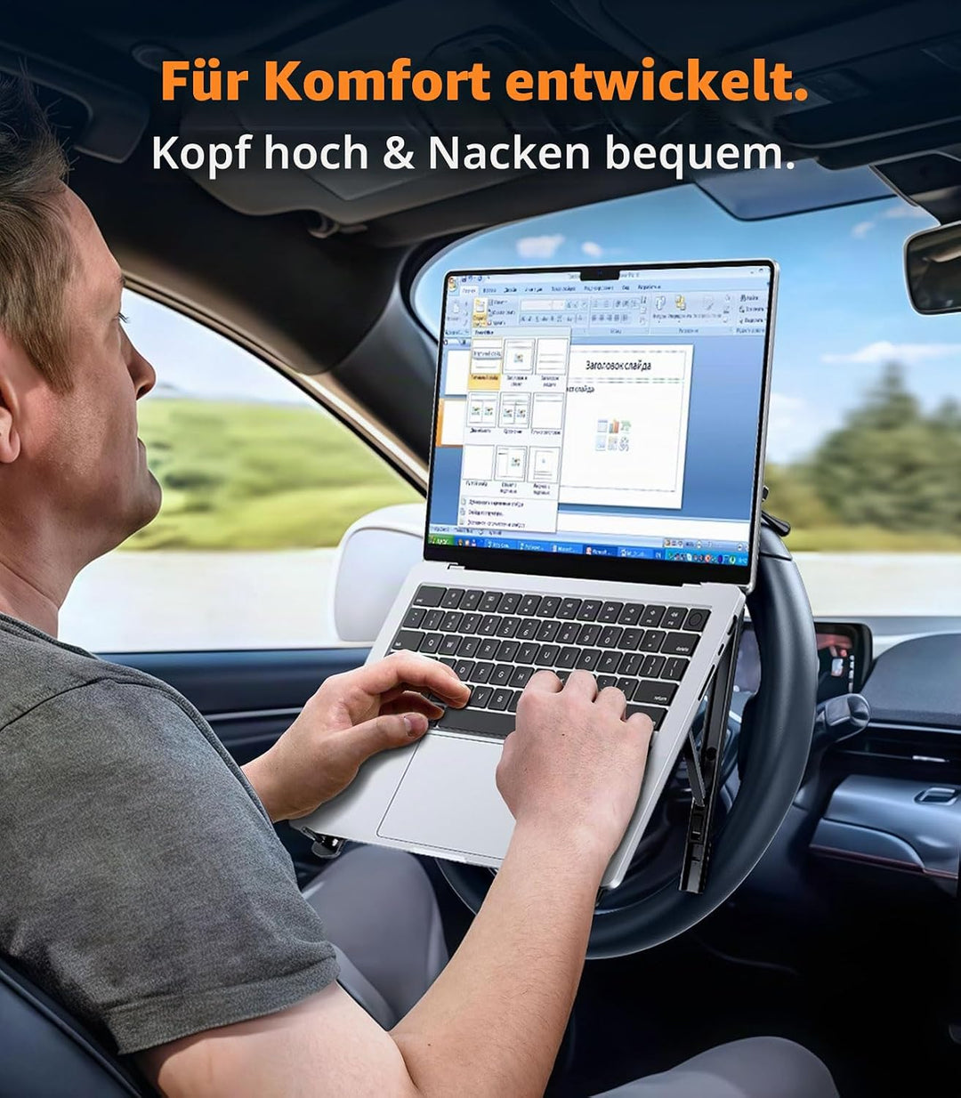 Auto Laptop Halterung Lenkrad Tablett Halter Höhenverstellbar Auto Schreibtisch für Laptop Computer