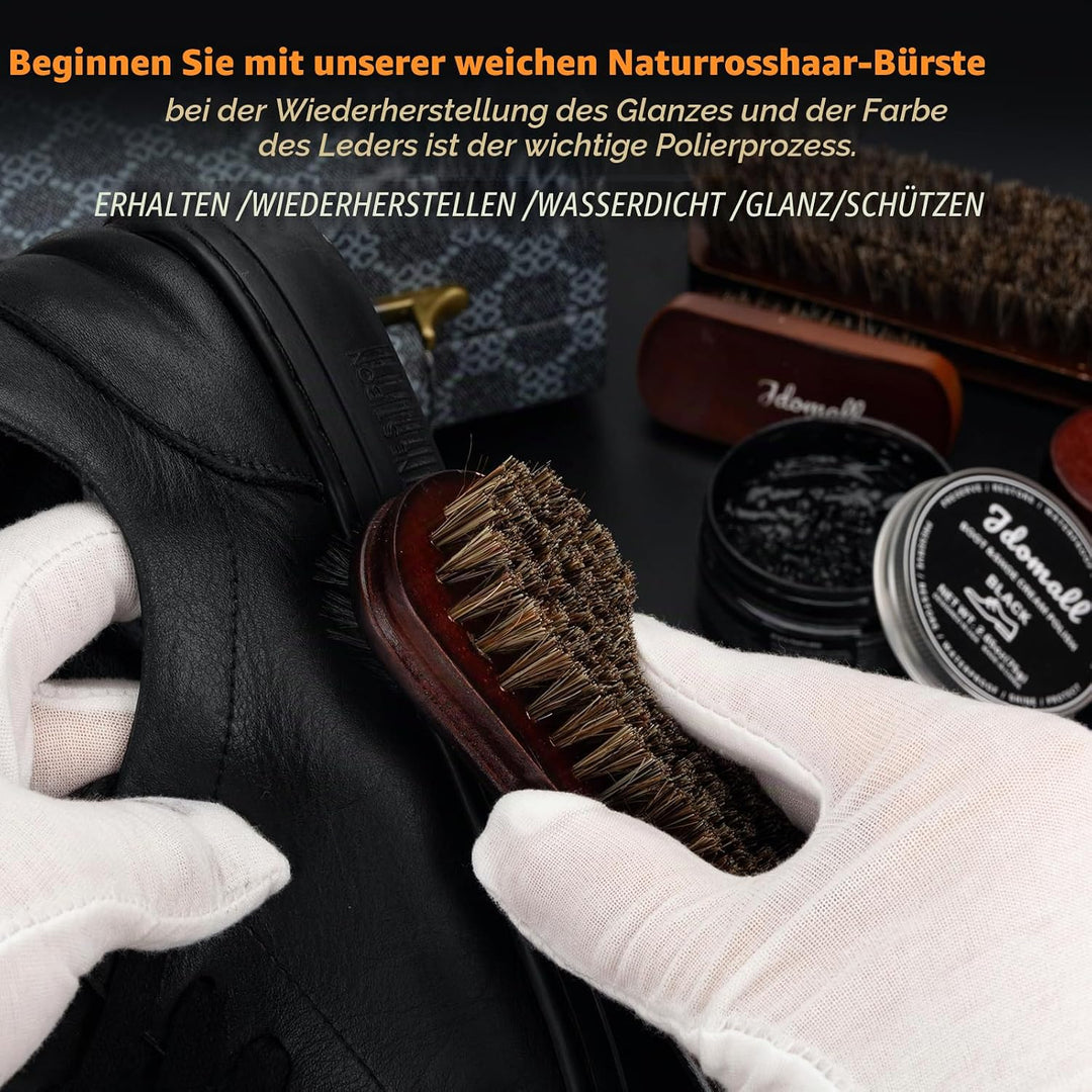 Schuhputzset 16tlg,Premium Deluxe Schuhcreme Kit-2,65 Unzen schwarze,braune und neutrale Schuhcreme