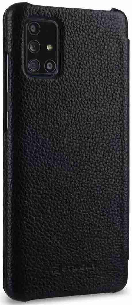 STILGUT Book Case kompatibel mit Samsung Galaxy A71 Hülle aus Leder zum Klappen, Klapphülle, Handyhü