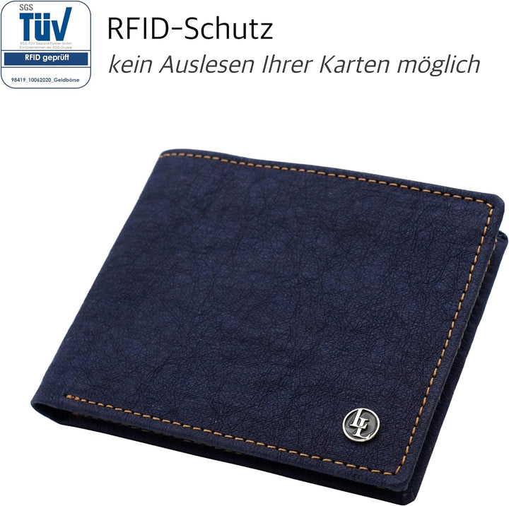Locklair Herren Kartenetui aus veganem Papierleder, Karten Portemonnaie mit RFID-Schutz, Männer Geld