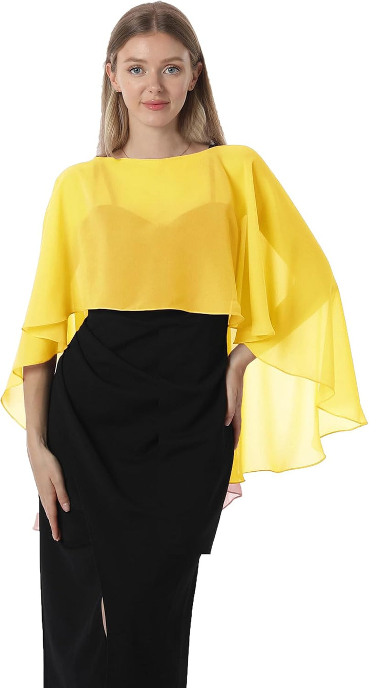 Damen Chiffon-umhang 001 Pashmina-Schal Einheitsgrösse Gelb, Einheitsgrösse Gelb