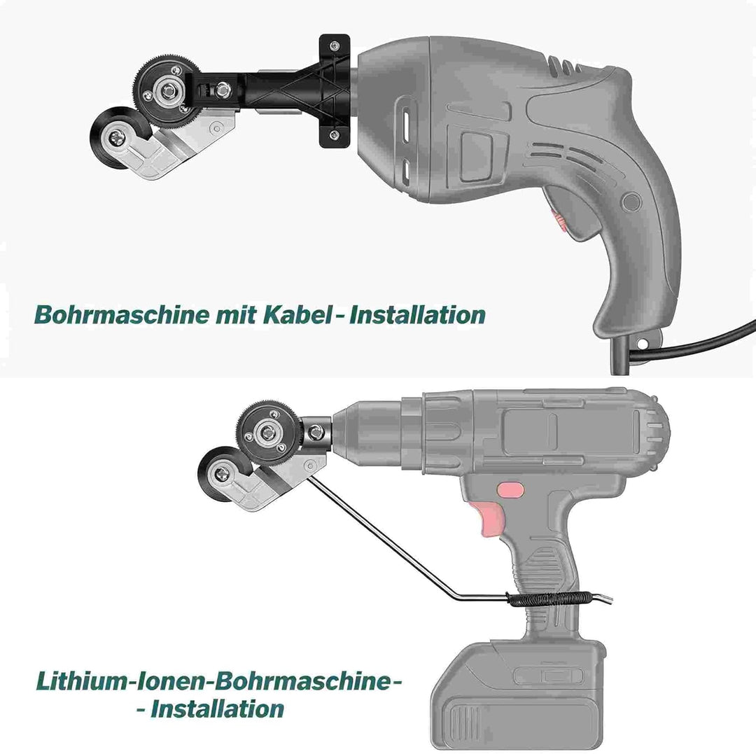 Elektrischer Bohrplattenschneider-Aufsatz, 2025 verbesserter Metallblechschneider-Adapter – Drill Cu