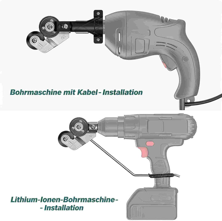 Elektrischer Bohrplattenschneider-Aufsatz, 2025 verbesserter Metallblechschneider-Adapter – Drill Cu