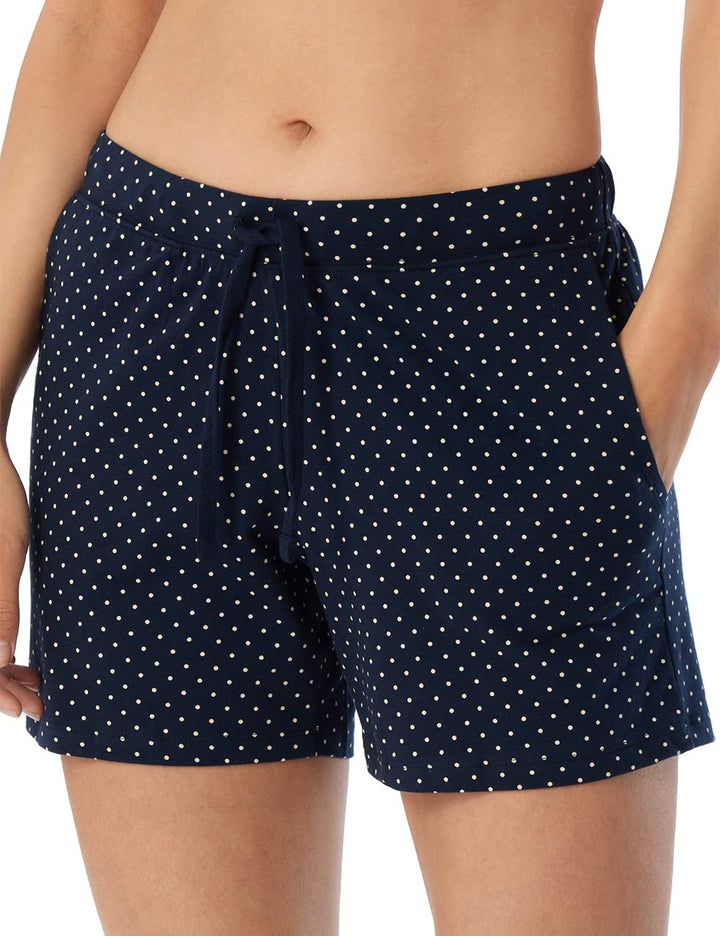 Schiesser Damen Schlafhose Kurz Baumwolle Shorty-Mix + Relax Pyjamaunterteil 34 Dunkelblau-gem._1793