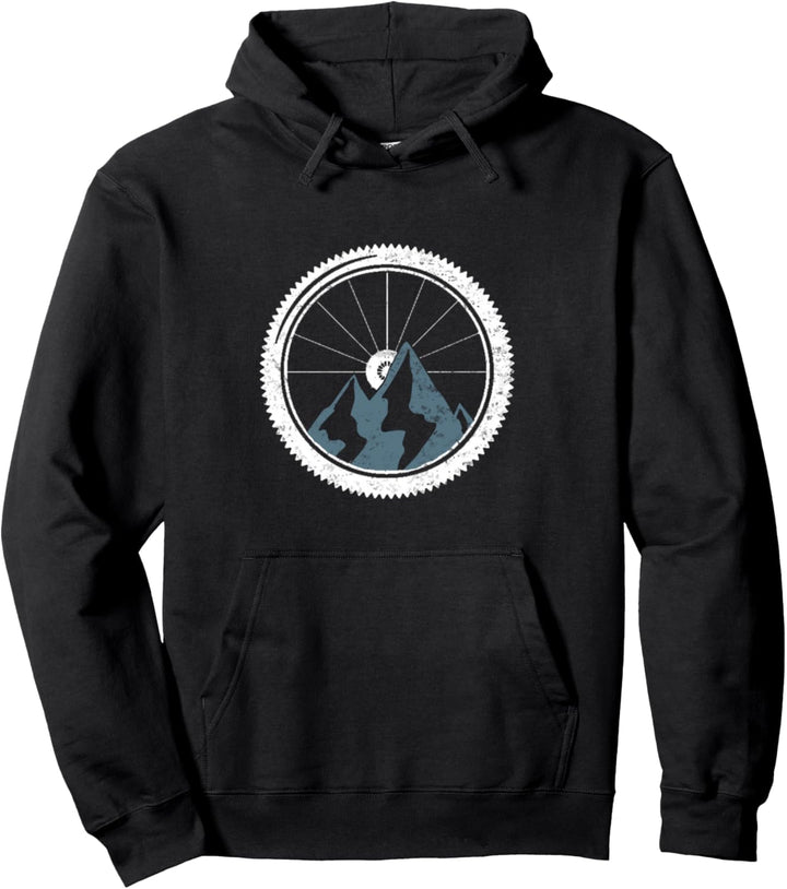 Fahrrad Reifen mit Bergen Geschenke für Radfahrer & mtb Fans Pullover Hoodie