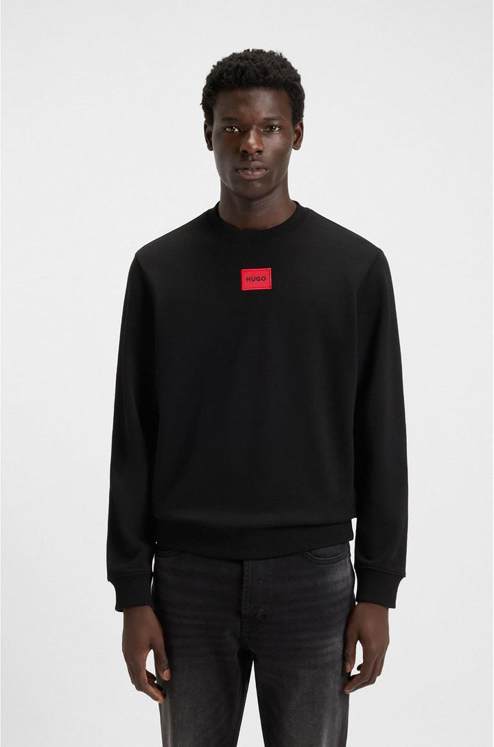 HUGO Herren Diragol212 Regular-Fit Sweatshirt aus Baumwoll-Terry mit Logo-Label M Black1, M Black1
