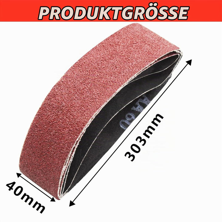 SenmaiTools Schleifbänder 40 x 303 mm, (Korn 40 60 80 120 150 240) Professionelle Schleifbänder, Sch