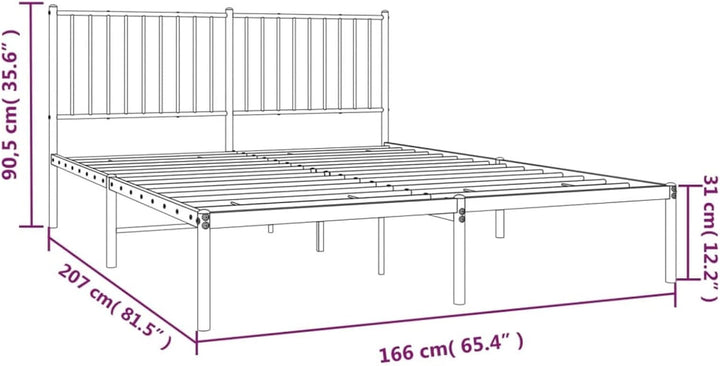 Tidyard Bettgestell mit Kopfteil Metallbett Gästebett Doppelbett/Einzelbett Bett Bettrahmen Schlafzi