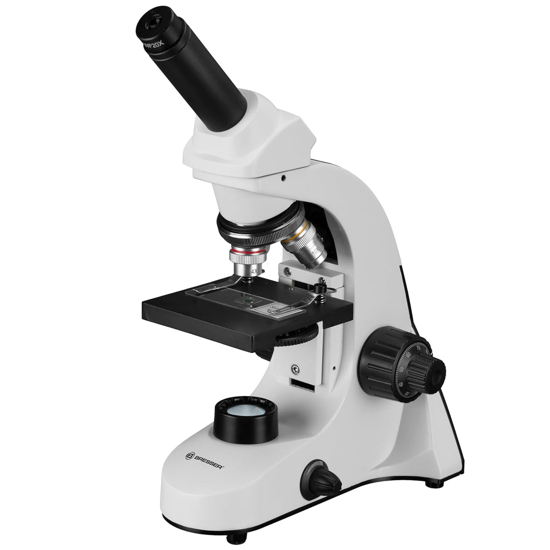 Bresser Biorit SE 1600x Mikroskop – Studienmikroskop mit dimmbarer LED-Beleuchtung, 40x–1600x Vergrö