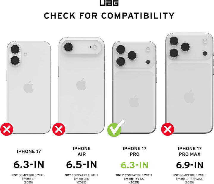 URBAN ARMOR GEAR Dot Case Apple iPhone 17 Pro Hülle (Magnetring, Abgeflachte Ecken, Wireless Chargin