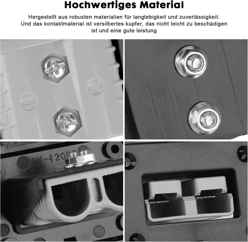 2 Stück 120A Unterputz Einbaurahmen mit Abdeckung Kompatibel mit Anderson-Stecker, für Auto Wohnmobi