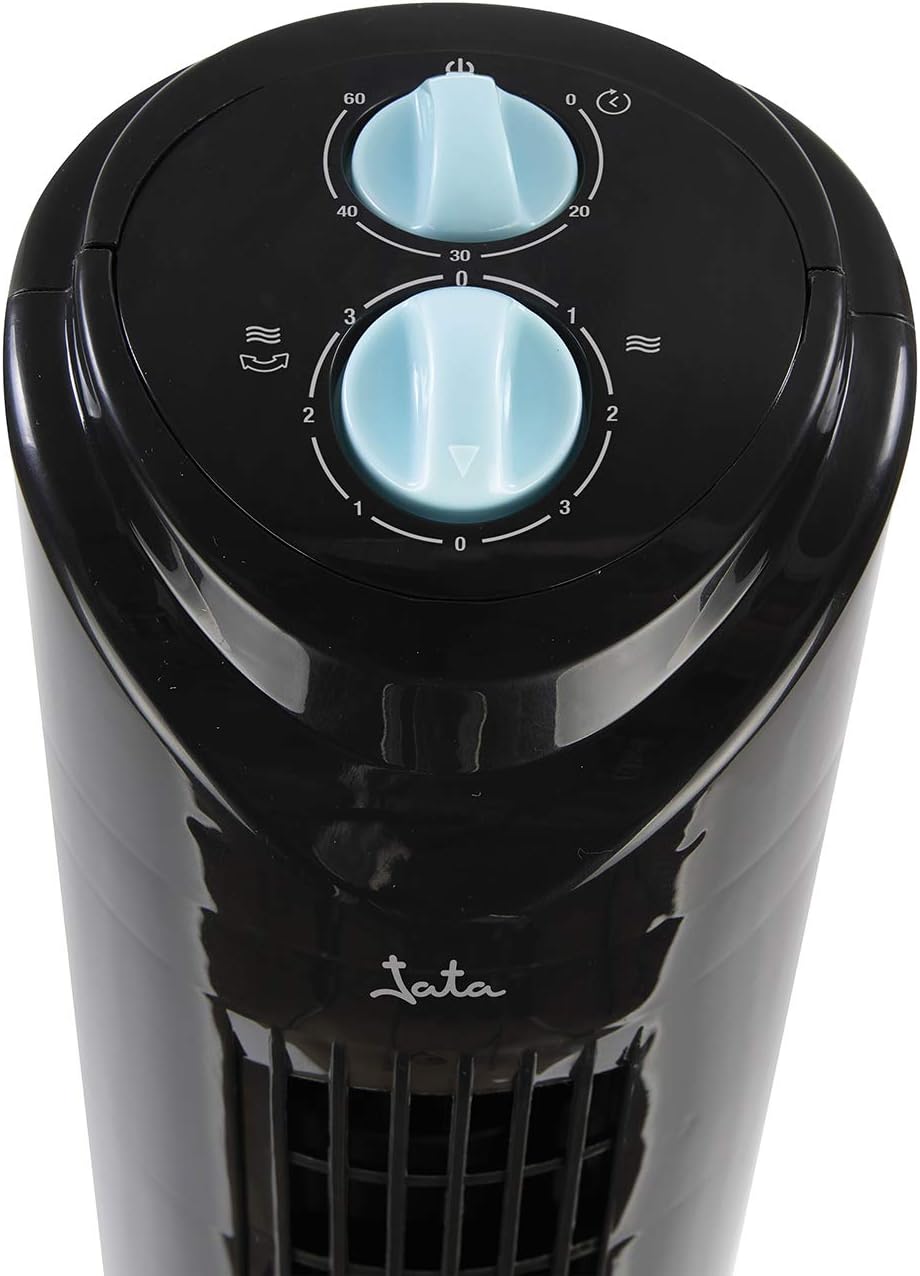 JATA JVVT3041 Turmventilator mit 3 Geschwindigkeitsstufen, 60 Minuten Timer, Oszillierende Funktion,