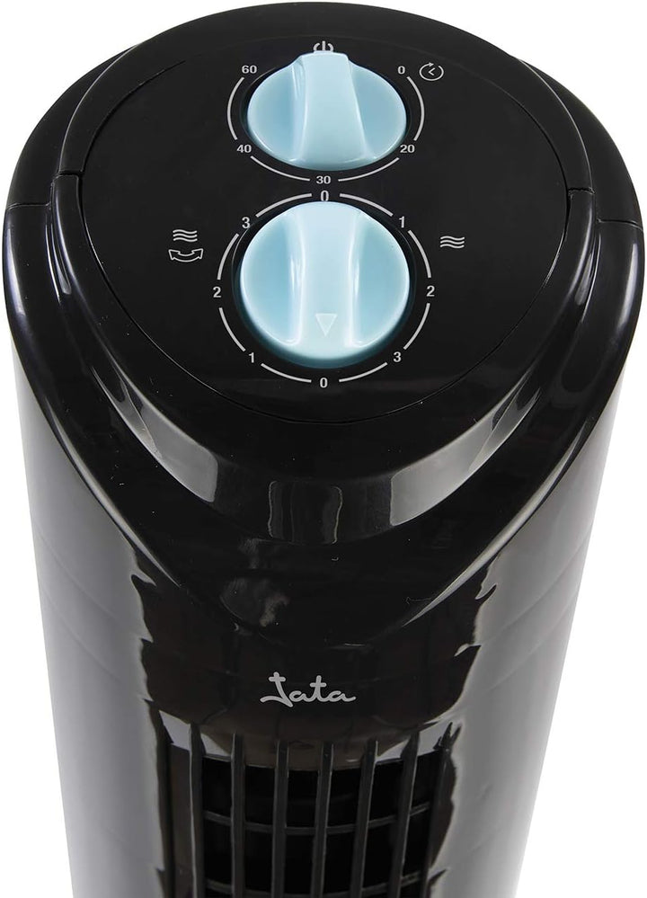JATA JVVT3041 Turmventilator mit 3 Geschwindigkeitsstufen, 60 Minuten Timer, Oszillierende Funktion,