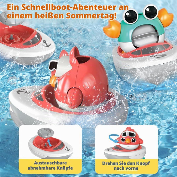 VATOS Baby Badespielzeug, Badezimmer Babyspielzeug für Babys Jungen Mädchen 1 Jahr alt, Baby Badewan