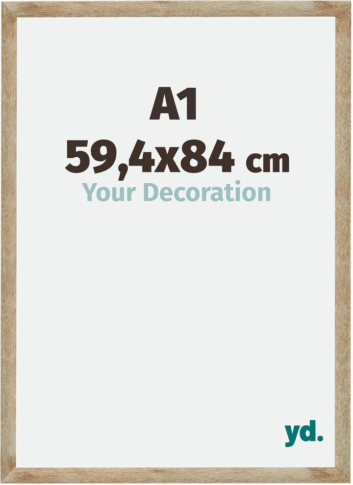 yd. Your Decoration - Bilderrahmen 59,40x84,00 cm - Bilderrahmen aus MDF mit Acrylglas - Antireflex