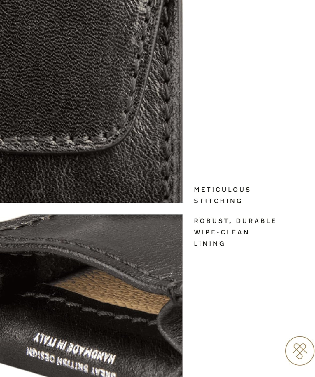 Maxwell-Scott Luxus Stiftetui aus Leder (Pienza), Schwarz, One Size, Schwarz