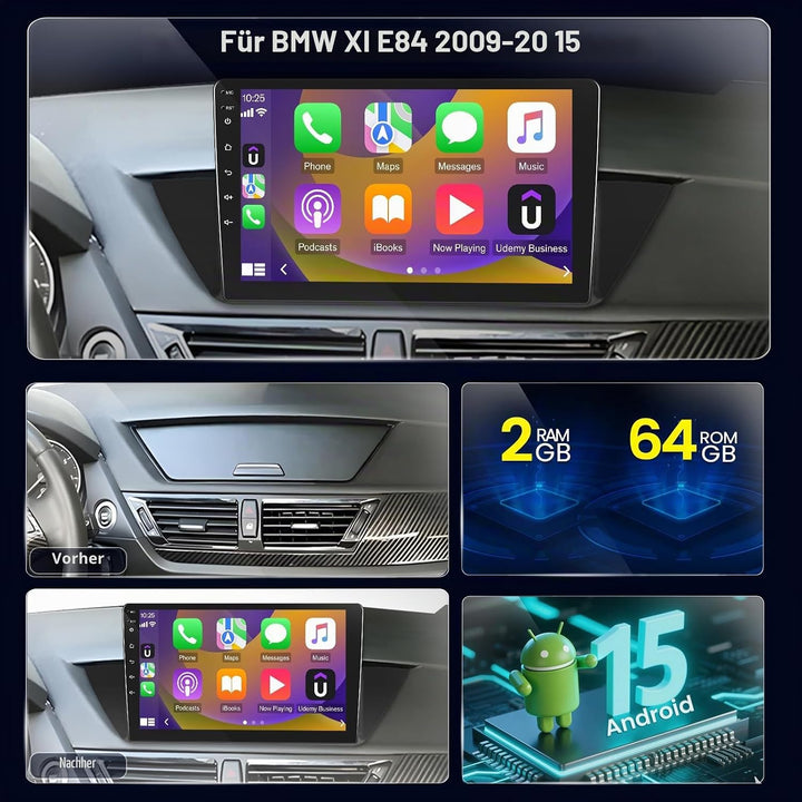Android Autoradio für Mazda 6 GH 2007-2012 mit Kabellosem CarPlay &amp; Android Auto, 9 Zoll Bildschirm