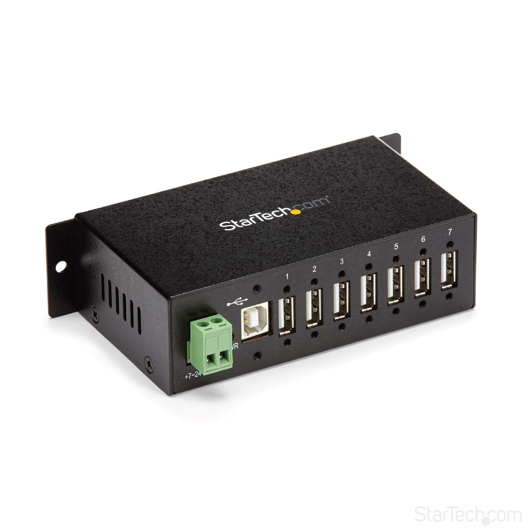 StarTech.com 7 Port USB 2.0 Hub - Industrieller USB-A Hub aus Metall mit ESD und 350W Überspannungss