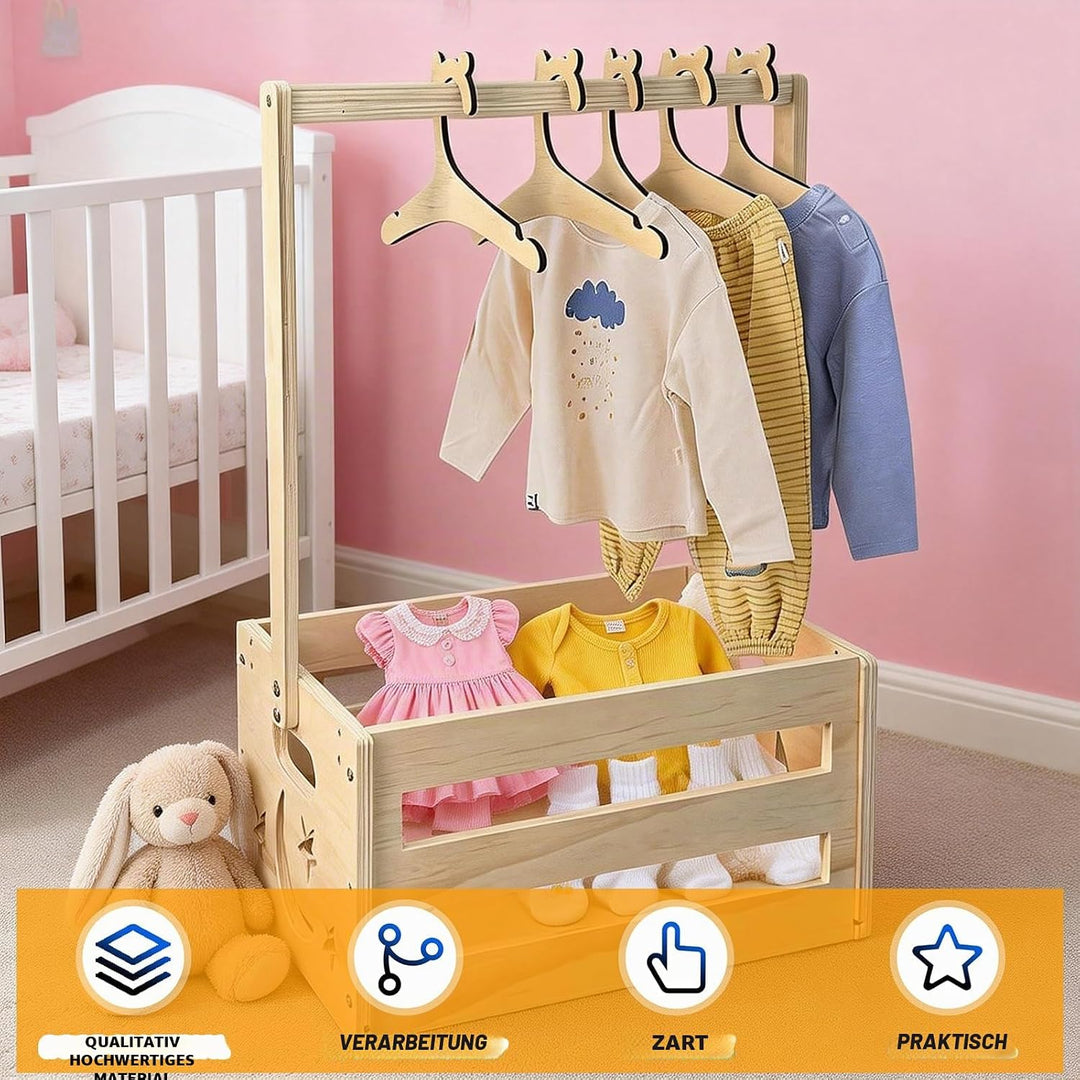 Holz Baby Geschenk Korb mit Griff: Holz Babyparty Kiste Kleiderschrank, Baby Aufbewahrungskorb, Baby