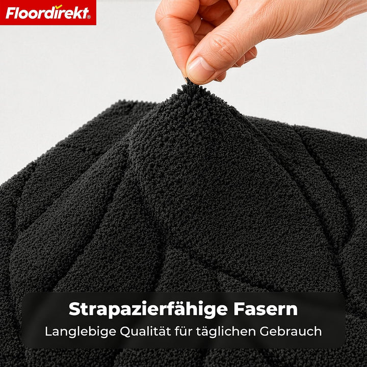 Floordirekt Badteppich - extra flauschig & schnelltrocknend - Badezimmerteppich mit rutschhemmender