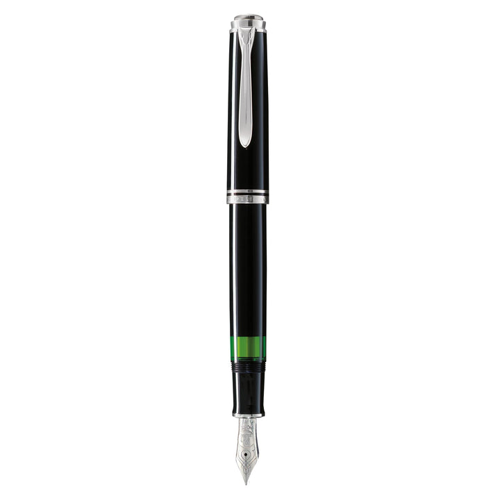 Pelikan Premium M805 Füllfederhalter, Feder M Farbe Plume Schwarz, Schwarz