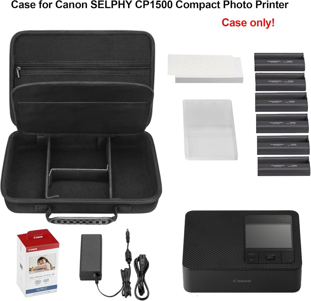 Elonbo Tragetasche für Canon SELPHY CP1500 Kompaktfotodrucker, tragbare Bluetooth Instant Print Kame