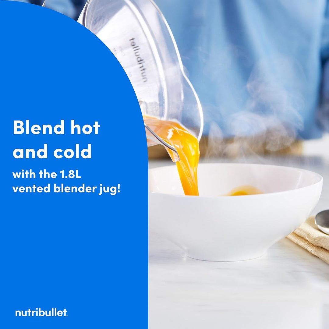 Nutribullet Combo Heiss- und Kaltmixer in Anthrazitgrau – Enthält eine leistungsstarke Basis mit 120