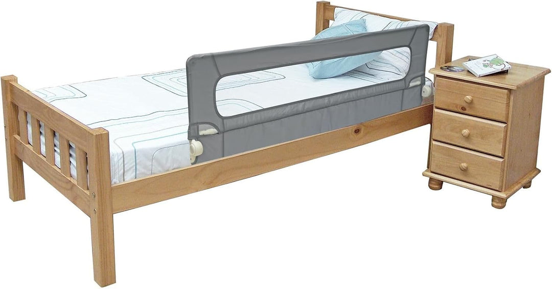 Safetots Extra Breites Bettgitter Grau, 140cm breit x 50cm hoch, Bettschutzgitter für Kleinkinder zu