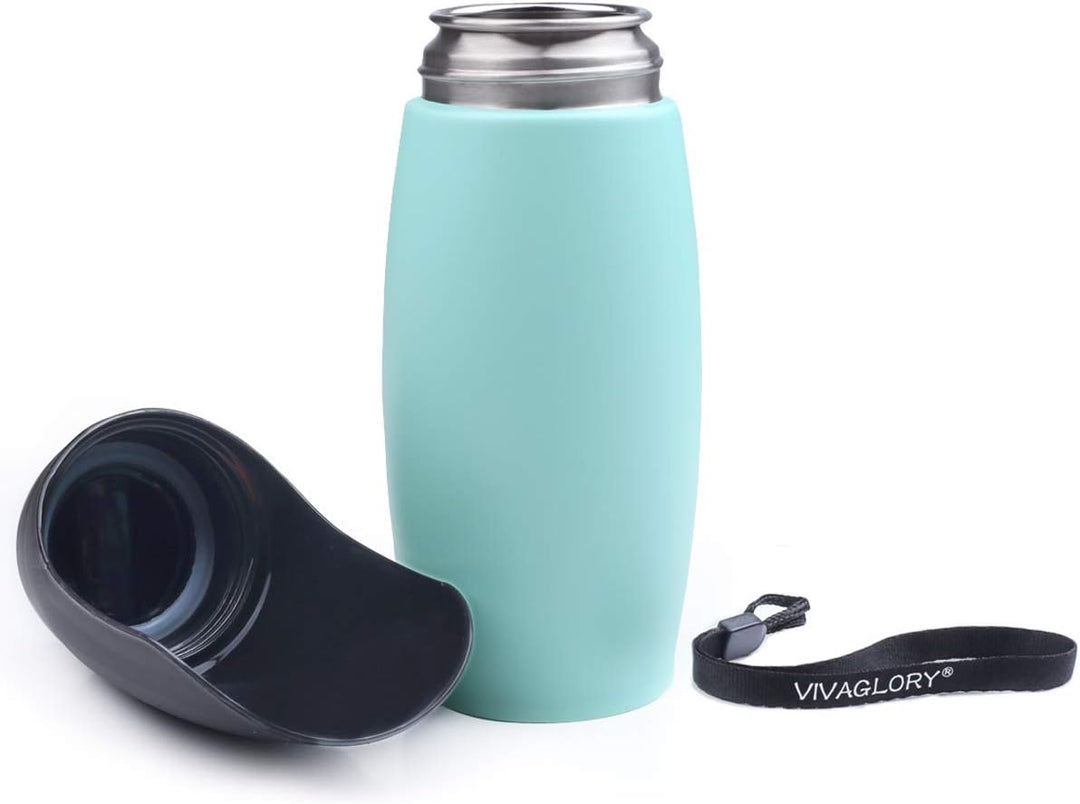 VIVAGLORY Pawhike Hundetrinkflasche, Hunde Trinkflasche für Unterwegs, Hundetrinkflasche, Edelstahl