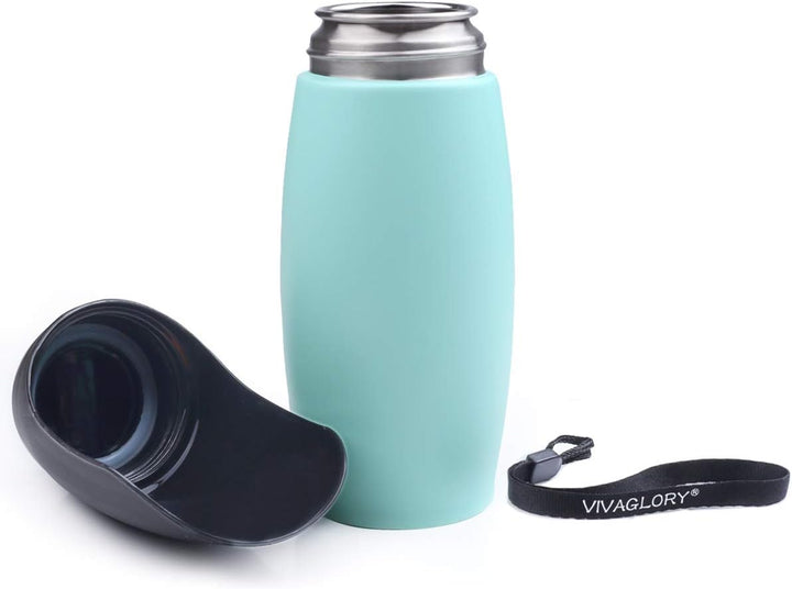 VIVAGLORY Pawhike Hundetrinkflasche, Hunde Trinkflasche für Unterwegs, Hundetrinkflasche, Edelstahl
